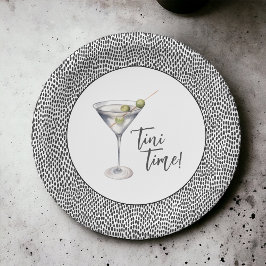 Grappig 'Tini tijd Martini cocktail party Papieren Bordje