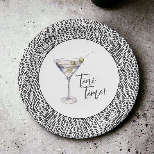 Grappig 'Tini tijd Martini cocktail party Papieren Bordje