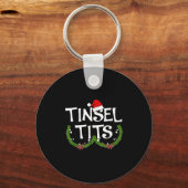 Grappig Tinsel Matching Jingle Kerstkoppels Sleutelhanger (Voorkant)