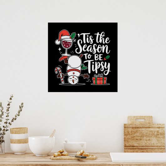 Grappig Tipsy drink feest Poster (Keuken)