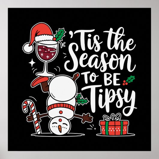 Grappig Tipsy drink feest Poster (Voorkant)