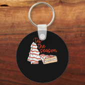 Grappig Tis Het Seizoen Ontwerp Kerstboom Sleutelhanger (Voorkant)