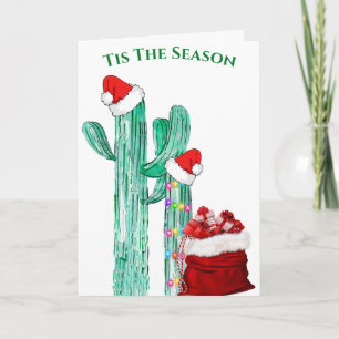 Grappig Tis Het Seizoen Zuidwest Kerstmis Cactus Feestdagen Kaart