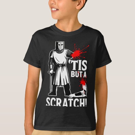 Grappig Tis Maar Kras Grappig Middeleeuws T-shirt (Voorkant)