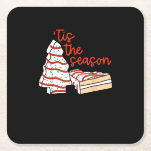 Grappig Tis The Season Design Kerstboom Kartonnen Onderzetters