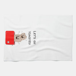 Grappig toast ontwerp theedoek