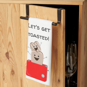 Grappig toast ontwerp theedoek