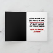 Grappig toen en nu de hel-Raising Bull Birthday Kaart (Binnen)