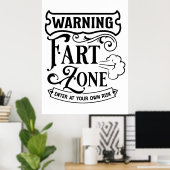 Grappig toilet humor badkamer hostel airAirbnb een Poster (Thuiskantoor)