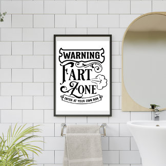 Grappig toilet humor badkamer hostel airAirbnb een Poster