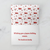 Grappig Toilet Paper Red Truck Kerstmis Feestdagen Kaart (Binnen)