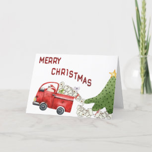 Grappig Toilet Paper  Red Truck Kerstmis Feestdagen Kaart