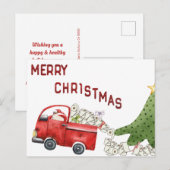 Grappig Toilet Paper Red Truck Kerstmis Feestdagenkaart (Voorkant / Achterkant)