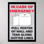 Grappig toiletpapier badkamer poster (Voorkant)