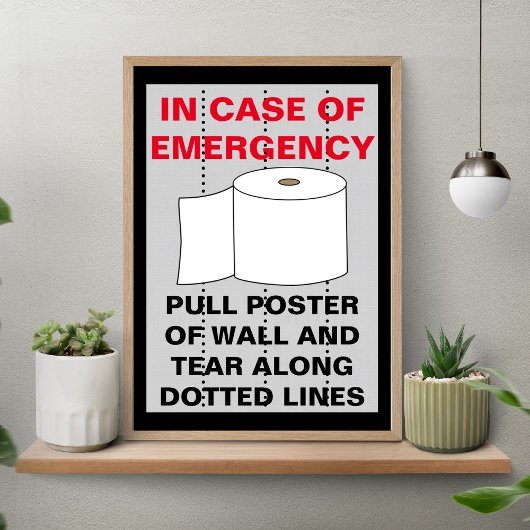 Grappig toiletpapier badkamer poster