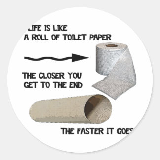 Grappig toiletpapier ronde sticker