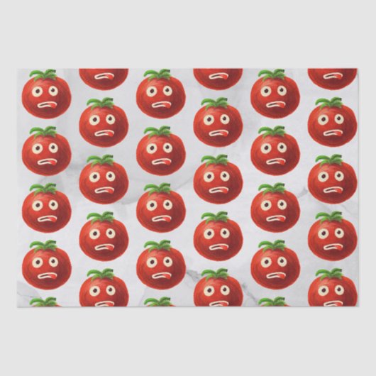 Grappig Tomatenpatroon - Cartoon Vegetable Art Tissuepapier (Voorkant)