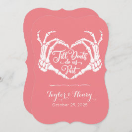 Grappig tot de dood doen ons feest bruiloft uitnod kaart