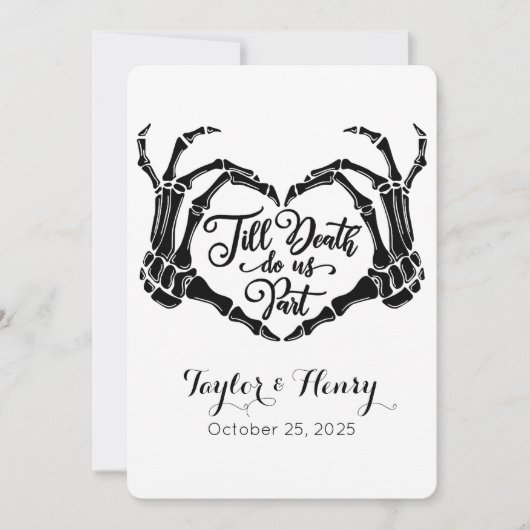 Grappig tot de dood doen ons feest bruiloft uitnod kaart (Voorkant)