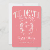Grappig tot de dood doen ons feest bruiloft uitnod kaart (Voorkant)