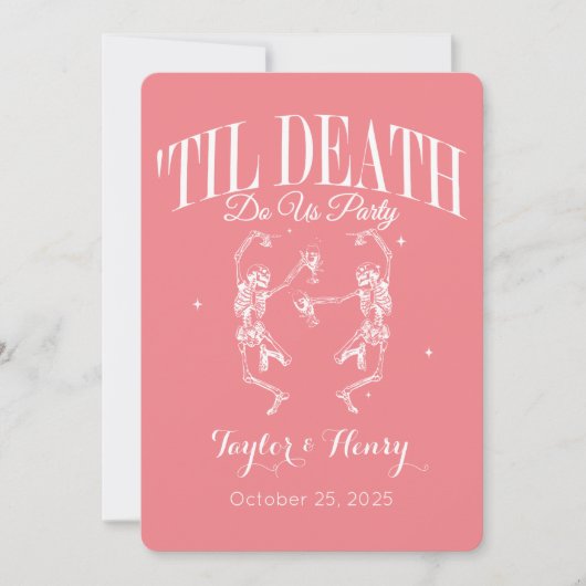Grappig tot de dood doen ons feest bruiloft uitnod kaart (Voorkant)