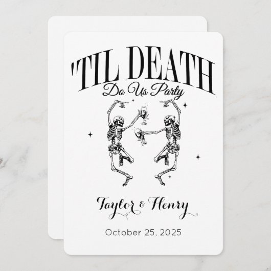 Grappig tot de dood doen ons feest bruiloft uitnod kaart (Voorkant / Achterkant)