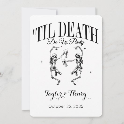 Grappig tot de dood doen ons feest bruiloft uitnod kaart (Voorkant)