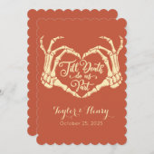 Grappig tot de dood doen ons feest bruiloft uitnod kaart (Voorkant / Achterkant)