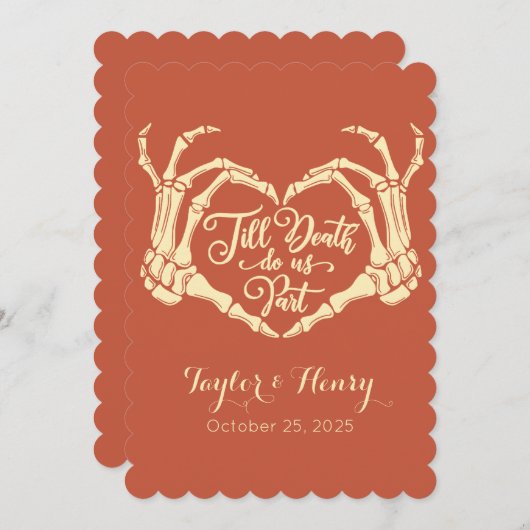 Grappig tot de dood doen ons feest bruiloft uitnod kaart (Voorkant / Achterkant)