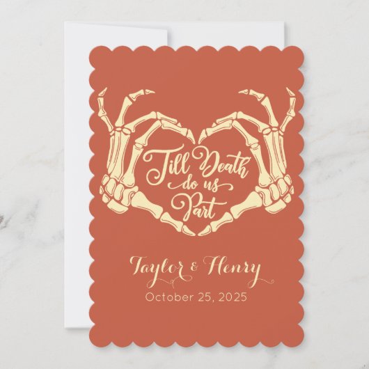 Grappig tot de dood doen ons feest bruiloft uitnod kaart (Voorkant)