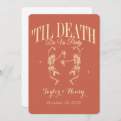 Grappig tot de dood doen ons feest bruiloft uitnod kaart (Voorkant / Achterkant)
