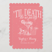 Grappig tot de dood doen ons feest bruiloft uitnod kaart (Voorkant / Achterkant)