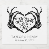 Grappig tot de dood doen ons partij bruiloft wijn  sparkling wijnetiket (Enkel label)