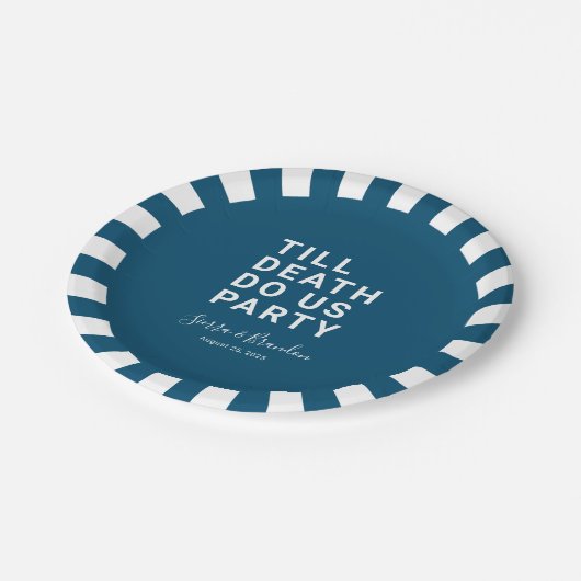 Grappig tot de dood ons huwelijk of Verloving doen Papieren Bordje (Gekanteld)