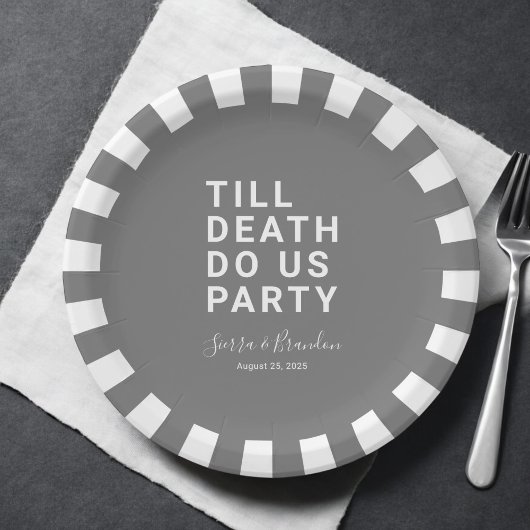 Grappig tot de dood ons huwelijk of Verloving doen Papieren Bordje