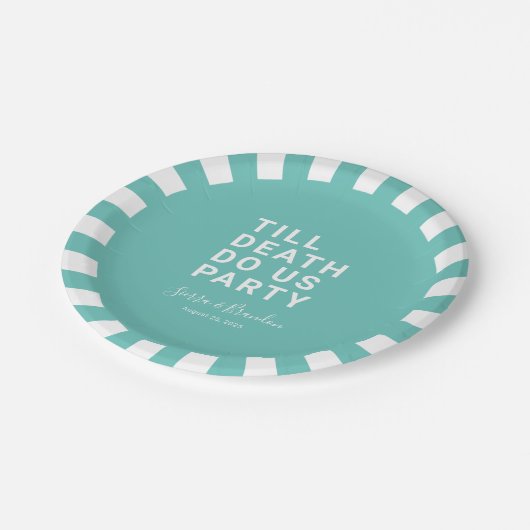 Grappig tot de dood ons huwelijk of Verloving doen Papieren Bordje (Gekanteld)