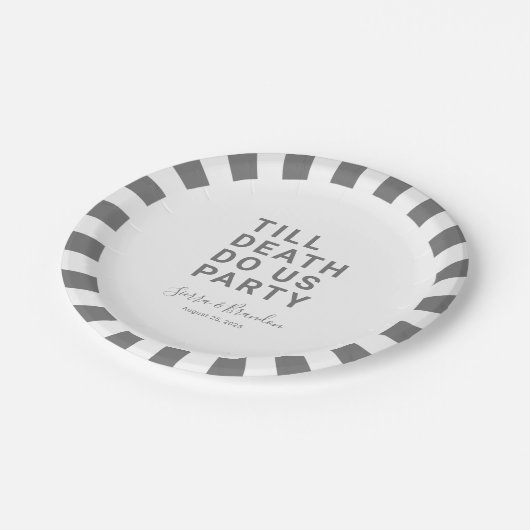 Grappig tot de dood ons huwelijk of Verloving doen Papieren Bordje (Gekanteld)