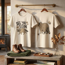 Grappig Tot Gauw Wasbeer Dubbelzijdig T-shirt