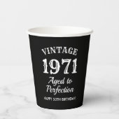 Grappig tot perfecte 50e verjaardag zwart papieren bekers (Achterkant)