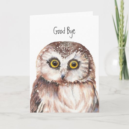 Grappig, tot ziens... ik zal je missen, Cute Owl Kaart (Voorkant)