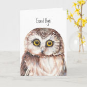 Grappig, tot ziens... ik zal je missen, Cute Owl Kaart (Gele Bloem)