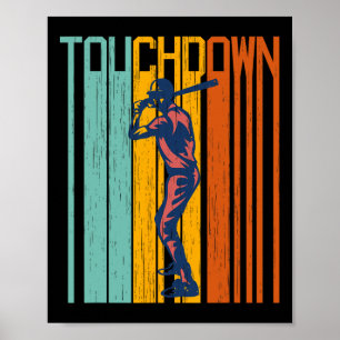 Grappig Touchdown Honkbal Football Shirt Gemengde Poster