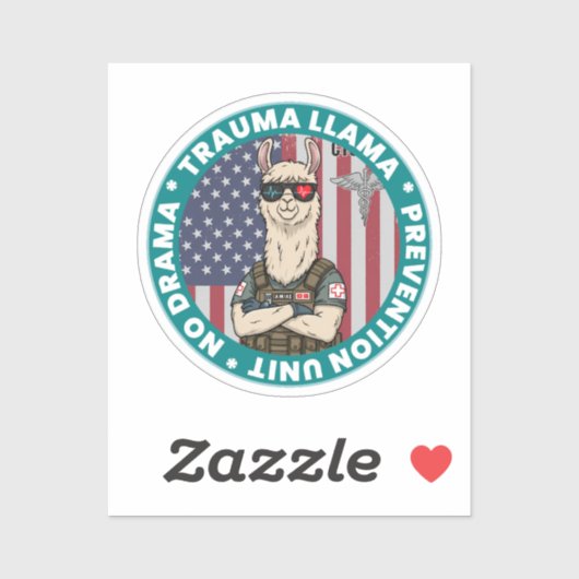 Grappig Trauma Lama Preventie Unit Medisch Sticker (Vel)