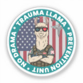 Grappig Trauma Lama Preventie Unit Medisch Sticker (Voorkant)