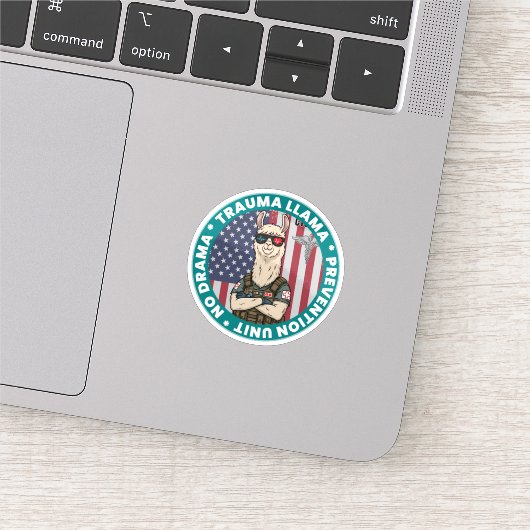Grappig Trauma Lama Preventie Unit Medisch Sticker (Detail)