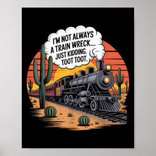 Grappig treinwrak maakt een grapje over Toot Toot Poster