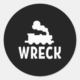 Grappig treinwrak. sarcastisch T-shirt Ronde Sticker