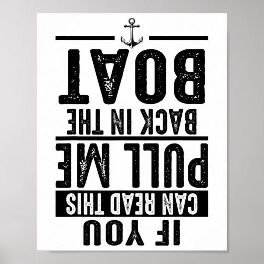 Grappig Trek Me Terug In De Boot Cool Meer Bootvar Poster (Voorkant)