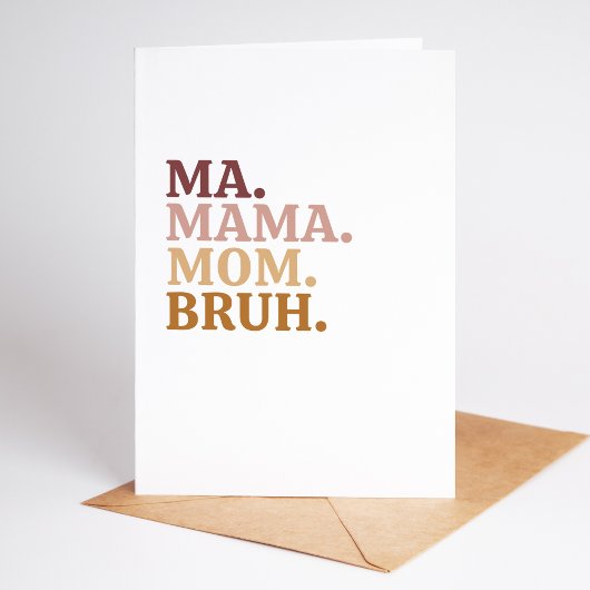 Grappig & Trendy Bruh Moederdag Kaart