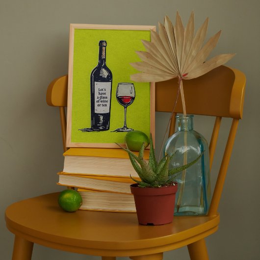 Grappig trendy Retro Wine Art Poster